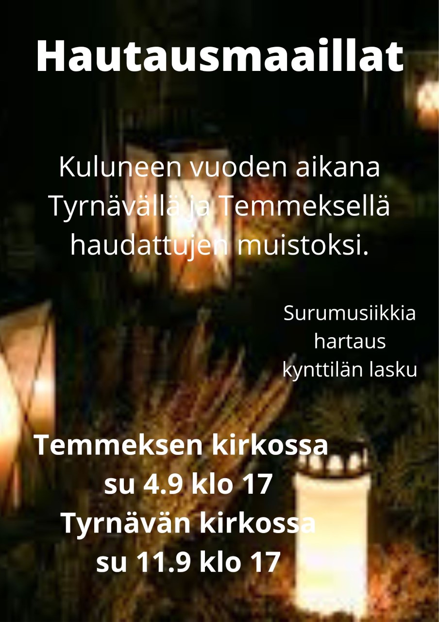Hautausmaailta 11.9. klo 17 Tyrnävällä