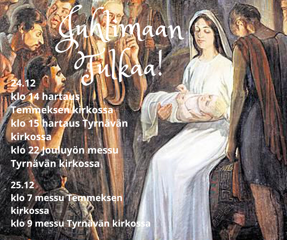 Jouluaaton hartaus  24.12. klo 15 Tyrnävän kirkossa