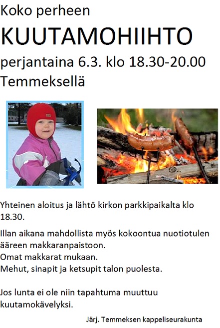 Koko perheen KUUTAMOHIIHTO kuutamohiihto