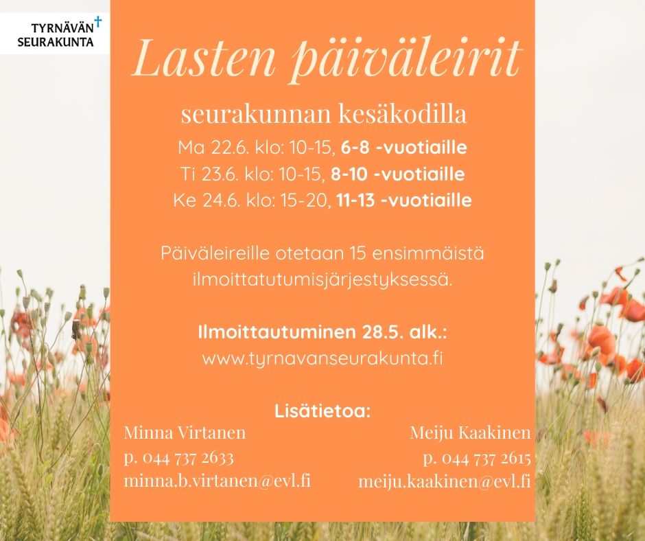 Varhaisnuorten päiväleirit Lasten päiväleirit