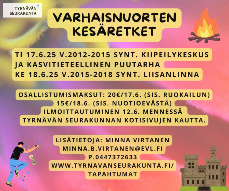 Koululaisten kesäretket ilmoitus